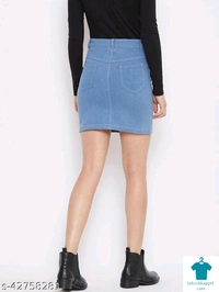 Product Name: *Women's Casual Skirt*Fabric: DenimPattern: SolidMultipack: 1 - size- 32
