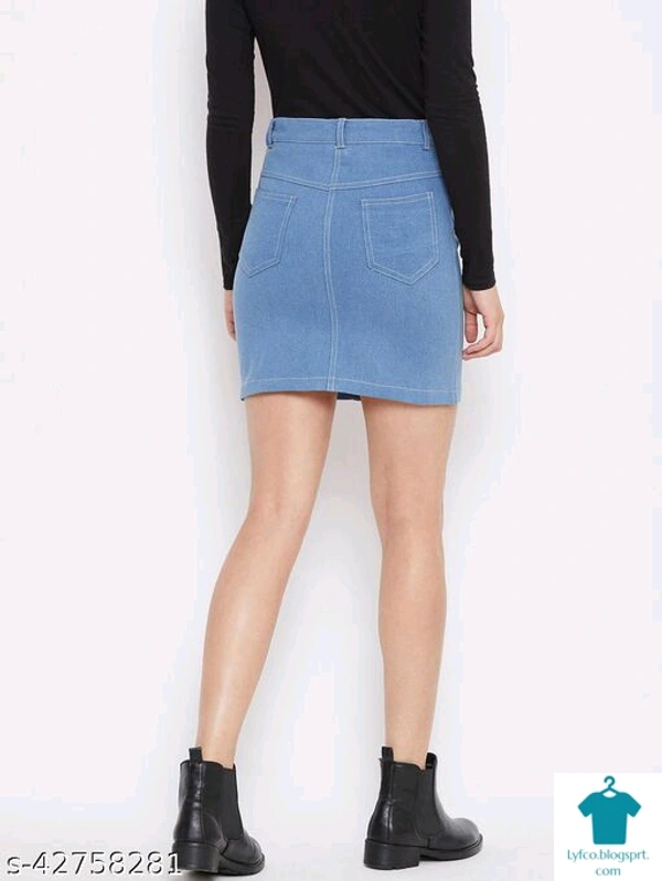 Product Name: *Women's Casual Skirt*Fabric: DenimPattern: SolidMultipack: 1 - size- 32