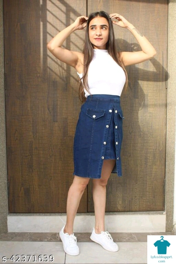 Product Name: *Casual Fabulous Women Western Skirts*Fabric: DenimPattern: SolidMultipack: 1 - size- 30