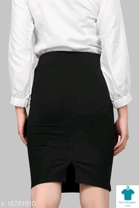 Product Name: *Trendy Women Pencil Black Skirt*Fabric: Cotton BlendPattern: SolidMultipack: 1 - size- 34