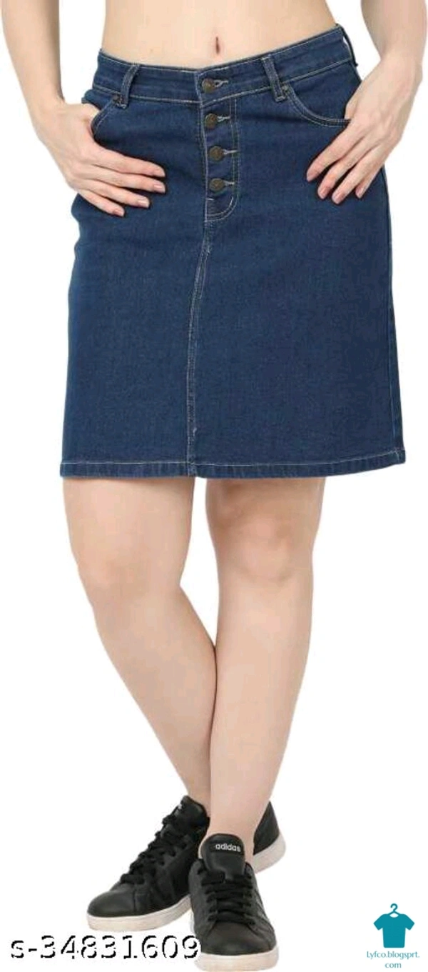 Checkout this latest SkirtsProduct Name: *Fashionable Feminine Women Western Skirts*Fabric: DenimPattern: SolidMultipack: 1 - size- ,32