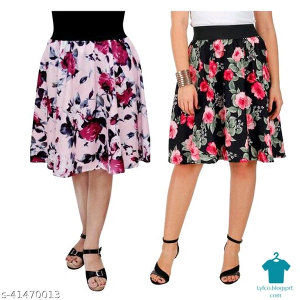 Product Name: *Ravishing Unique Women Western Skirts*Fabric: CrepePattern: PrintedMultipack: 2 - size- 28