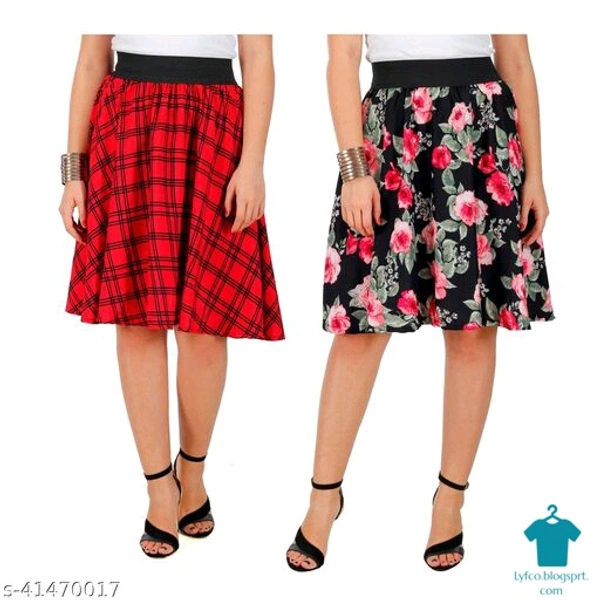 Product Name: *Ravishing Unique Women Western Skirts*Fabric: CrepePattern: PrintedMultipack: 2 - size- 28
