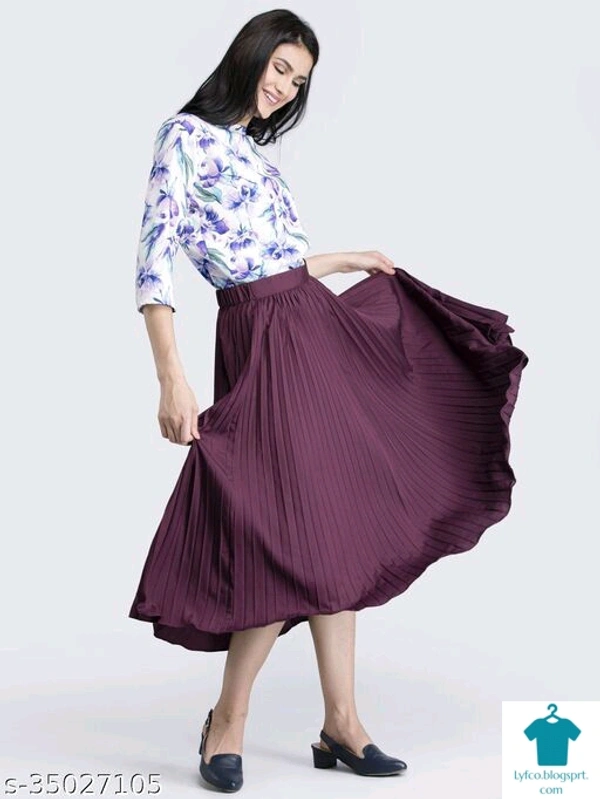 Product Name: *Elegant Fabulous Women Western Skirt *Fabric: CrepePattern: SolidMultipack: 1 - Free size