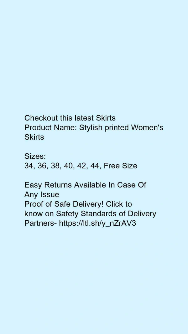 Product Name: *Stylish printed Women's Skirts* - size- 40