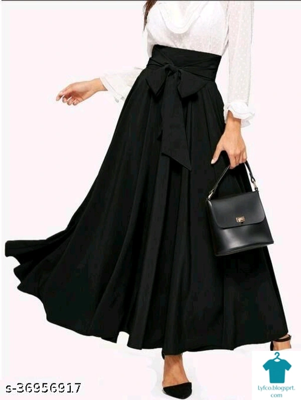 Product Name: *Fashionable Unique Women Western Skirts*Fabric: CrepePattern: SolidMultipack: 1 - size- 28