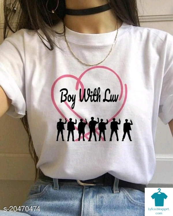 Product Name: *Classic Sensational Women Tshirts *Fabric: PolyesterSleeve Length: Short SleevesPattern: PrintedMultipack: 1 - size- M
