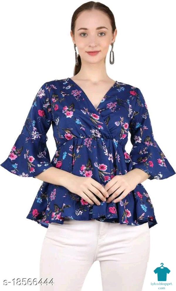 Product Name: *Trendy Retro Women Tops & Tunics*Fabric: CrepeSleeve Length: Three-Quarter SleevesPattern: PrintedMultipack: 1 - XXL