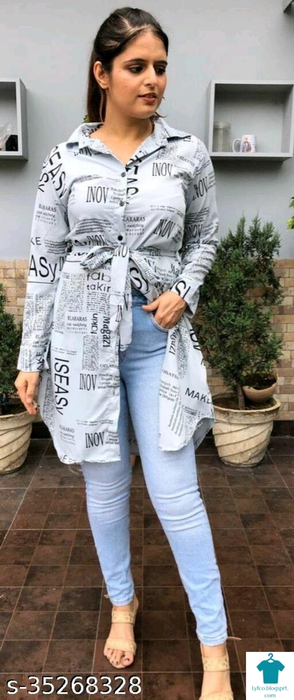 Product Name: *Classic Sensational Women Shirts*Fabric: CrepeSleeve Length: Long SleevesPattern: PrintedMultipack: 1 - XXL