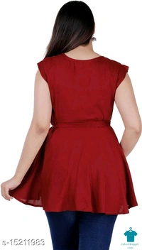 Product Name: *Urbane Glamorous Women Tops & Tunics*Fabric: RayonSleeve Length: SleevelessPattern: SolidMultipack: 1 - colour- yellow, size- M