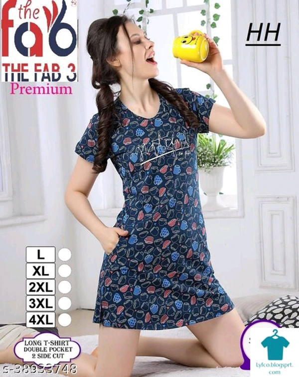 Product Name: *Classy Partywear Women Tshirts *Fabric: Cotton - size- L