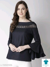 Product Name: *Tops*Fabric: RayonSleeve Length: Three-Quarter SleevesPattern: SolidMultipack: 1 - L