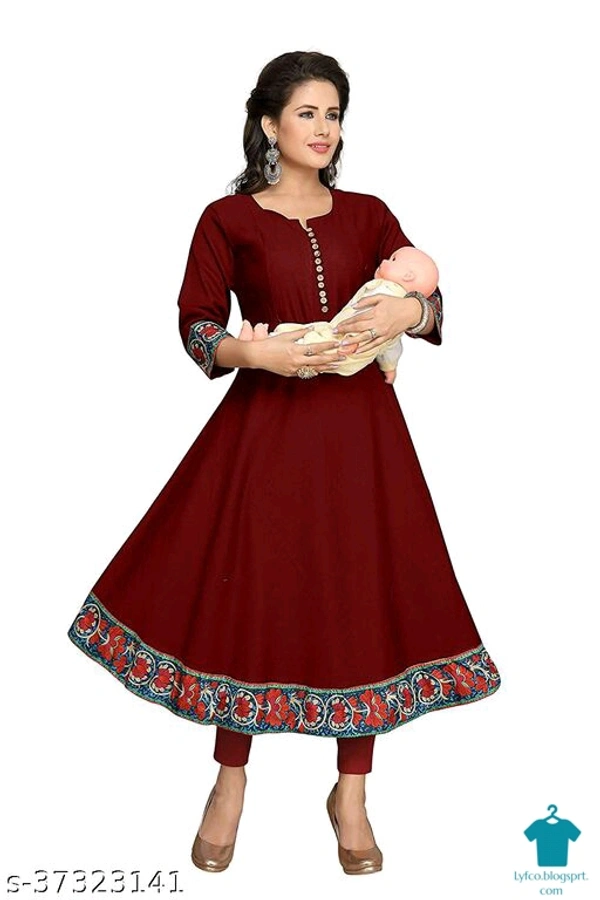 Product Name: *Adrika Drishya  Maternity Kurtis* - colour- olive Drab