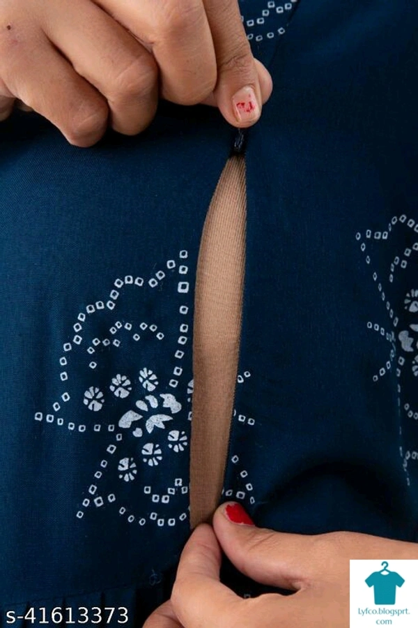 Product Name: *Designer Feeding Kurtis & Kurta Sets*Fabric: RayonBottomwear Fabric: No BottomwearBottom Type: No BottomwearSleeve Length: Three-Quarter SleevesStitch Type: StitchedFit/ Shape: MaternityPattern: PrintedCombo of: Combo of 2 - XL