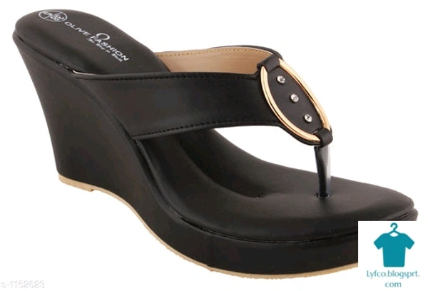 Product Name: *Stylish Women's Black Wedges* - IND-6