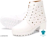 Product Name: *Girl's Stylish New trendy Latest Design Causal Boot Shoe For Women/Girls Chunky sole Lightweight Comfortable Fashion Boot For Women Boat Shoe For Women Outdoor Ankle Legth High Heel Boot Shoe For Women*Material: SyntheticSole Material: RubberPattern: Woven DesignFastening & Back Detail: Lace-UpMultipack: 1 - colour- black