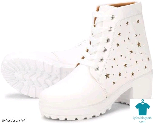 Product Name: *Girl's Stylish New trendy Latest Design Causal Boot Shoe For Women/Girls Chunky sole Lightweight Comfortable Fashion Boot For Women Boat Shoe For Women Outdoor Ankle Legth High Heel Boot Shoe For Women*Material: SyntheticSole Material: RubberPattern: Woven DesignFastening & Back Detail: Lace-UpMultipack: 1 - colour- black