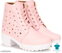 Product Name: *Girl's Stylish New trendy Latest Design Causal Boot Shoe For Women/Girls Chunky sole Lightweight Comfortable Fashion Boot For Women Boat Shoe For Women Outdoor Ankle Legth High Heel Boot Shoe For Women*Material: SyntheticSole Material: RubberPattern: Woven DesignFastening & Back Detail: Lace-UpMultipack: 1 - colour- black