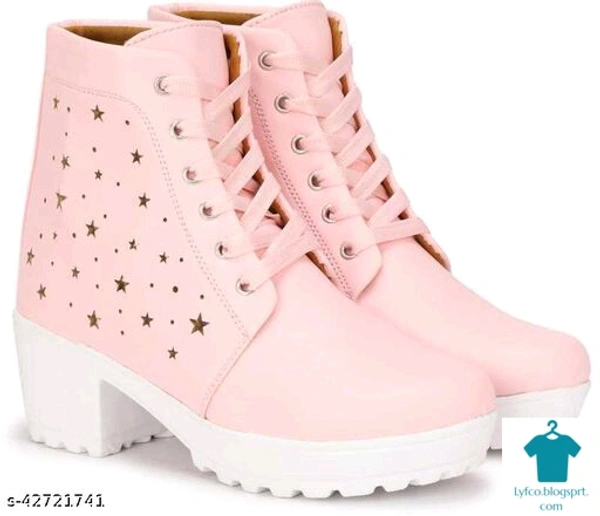 Product Name: *Girl's Stylish New trendy Latest Design Causal Boot Shoe For Women/Girls Chunky sole Lightweight Comfortable Fashion Boot For Women Boat Shoe For Women Outdoor Ankle Legth High Heel Boot Shoe For Women*Material: SyntheticSole Material: RubberPattern: Woven DesignFastening & Back Detail: Lace-UpMultipack: 1 - colour- black