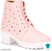 Product Name: *Girl's Stylish New trendy Latest Design Causal Boot Shoe For Women/Girls Chunky sole Lightweight Comfortable Fashion Boot For Women Boat Shoe For Women Outdoor Ankle Legth High Heel Boot Shoe For Women*Material: SyntheticSole Material: RubberPattern: Woven DesignFastening & Back Detail: Lace-UpMultipack: 1 - 6