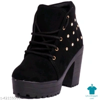 Product Name: *Fancy Women Boots*Material: SuedeSole Material: TprPattern: SolidFastening & Back Detail: Lace-Up - size- 3