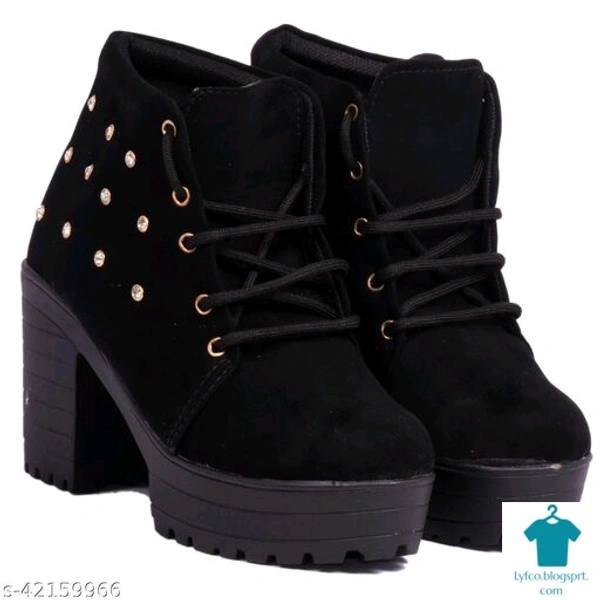 Product Name: *Fancy Women Boots*Material: SuedeSole Material: TprPattern: SolidFastening & Back Detail: Lace-Up - 8
