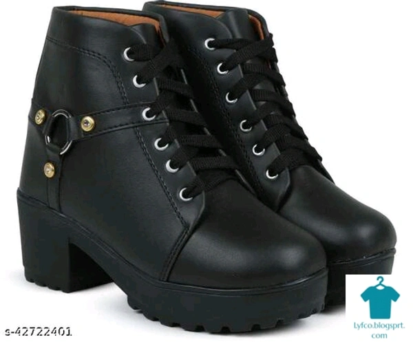 Product Name: *New Trendy, Stylish , Girl's High Heel , Comfortable and Fashionble ,Out Door , Boot Shoe's For Women/Girls , Ankle Length , LightWeight , Lace Up Casual , Boot For Women/Girls Boots For Women*Material: SyntheticSole Material: RubberPattern: Woven DesignFastening & Back Detail: Lace-UpMultipack: 1 - size- 4