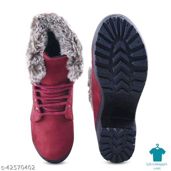 Product Name: *Womens & Girls Fur Casual Stylish Boots *Material: SyntheticSole Material: PvcPattern: SolidFastening & Back Detail: Lace-UpMultipack: 1 - 6