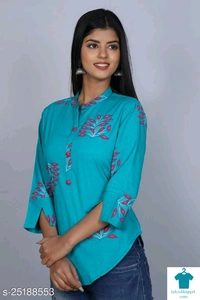 Product Name: *Trendy Feminine Women Tops & Tunics*Fabric: RayonSleeve Length: Three-Quarter SleevesPattern: PrintedMultipack: 1 - XL