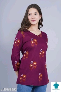Product Name: *Trendy Ravishing Women Tops & Tunics*Fabric: RayonSleeve Length: Three-Quarter SleevesPattern: SolidMultipack: 1 - XXL