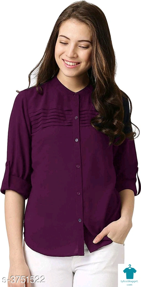 Product Name: *Women Navy Blue Solid Top*Fabric: CrepeSleeve Length: Three-Quarter SleevesPattern: SolidMultipack: 1 - XXL