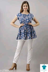 Product Name: *Trendy Sensational Women Tops & Tunics*Fabric: CrepeSleeve Length: Three-Quarter SleevesPattern: SolidMultipack: 1 - XXXL