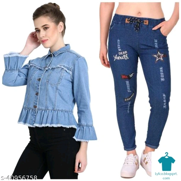 Product Name: *Top & Bottom Set*Top Fabric: DenimSleeve Length: Long SleevesMultipack: 2 - L