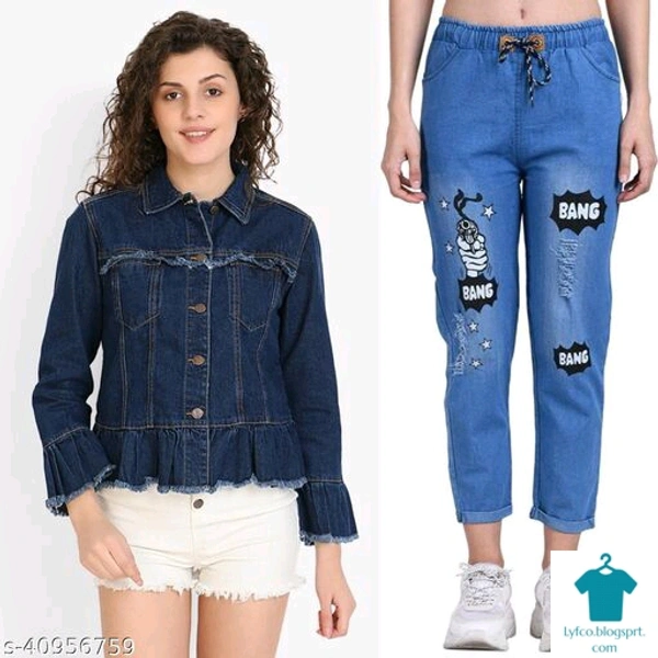 Product Name: *Top & Bottom Set*Top Fabric: DenimSleeve Length: Long SleevesMultipack: 2 - L