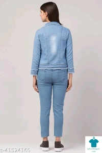 Product Name: *Denim Set Jacket and Jeans pant*Top Fabric: DenimBottom Fabric: DenimSleeve Length: Long SleevesMultipack: 1 - size- XS