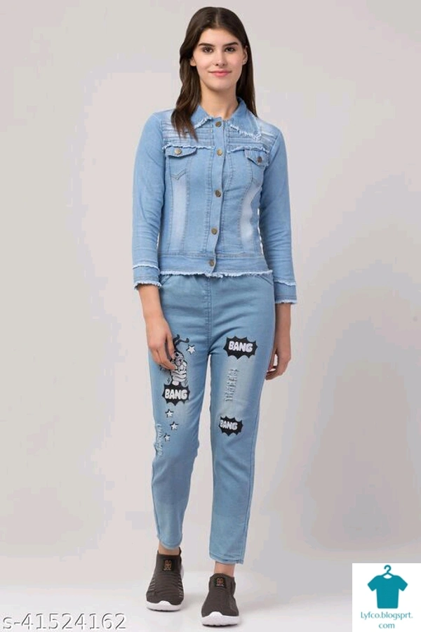 Product Name: *Denim Set Jacket and Jeans pant*Top Fabric: DenimBottom Fabric: DenimSleeve Length: Long SleevesMultipack: 1 - XS