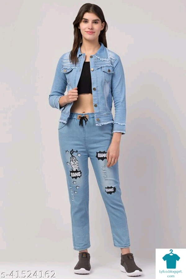 Product Name: *Denim Set Jacket and Jeans pant*Top Fabric: DenimBottom Fabric: DenimSleeve Length: Long SleevesMultipack: 1 - XS