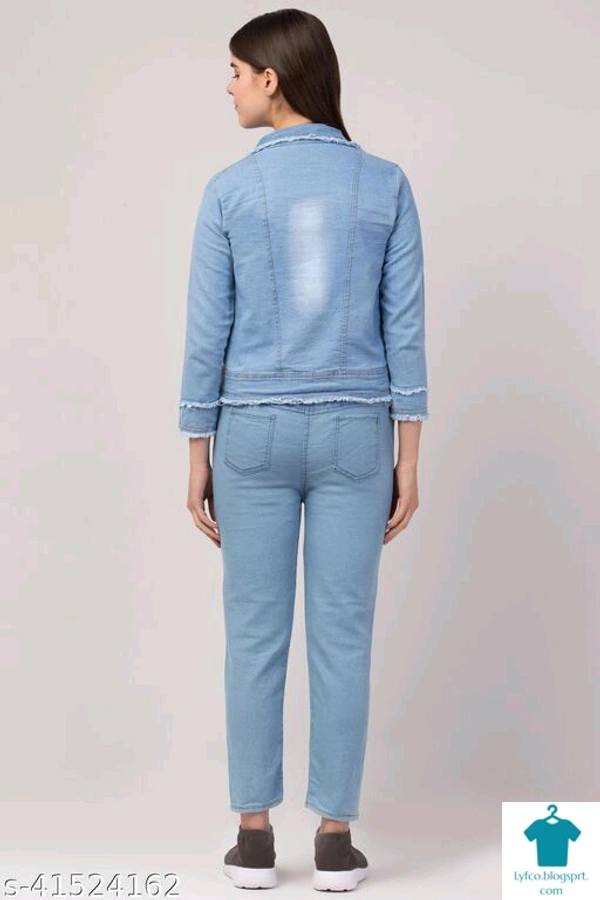 Product Name: *Denim Set Jacket and Jeans pant*Top Fabric: DenimBottom Fabric: DenimSleeve Length: Long SleevesMultipack: 1 - XS