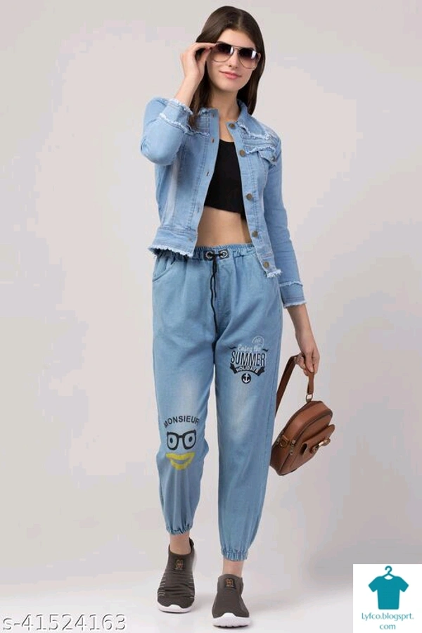 Product Name: *Denim Set Jacket and Jeans pant*Top Fabric: DenimBottom Fabric: DenimSleeve Length: Long SleevesMultipack: 1 - XL