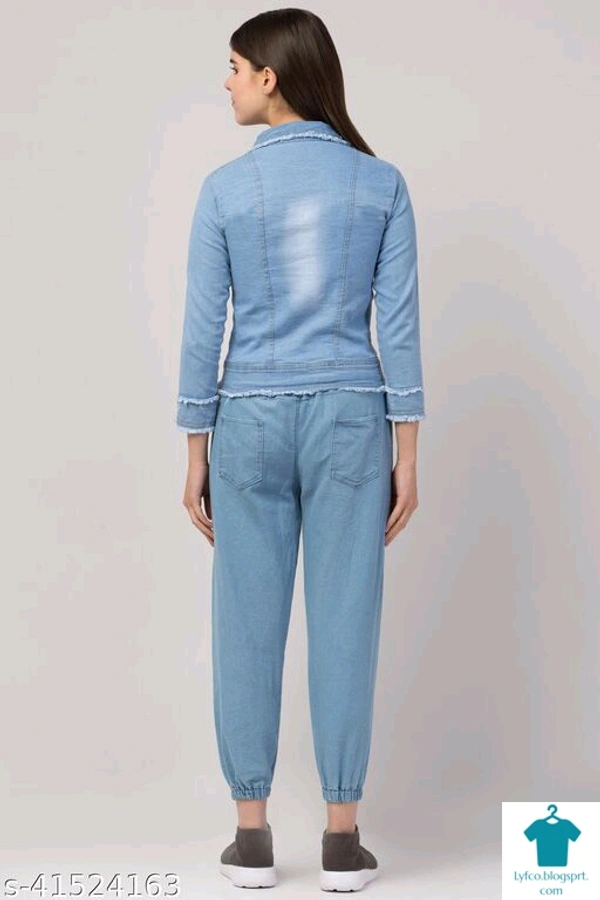 Product Name: *Denim Set Jacket and Jeans pant*Top Fabric: DenimBottom Fabric: DenimSleeve Length: Long SleevesMultipack: 1 - XL