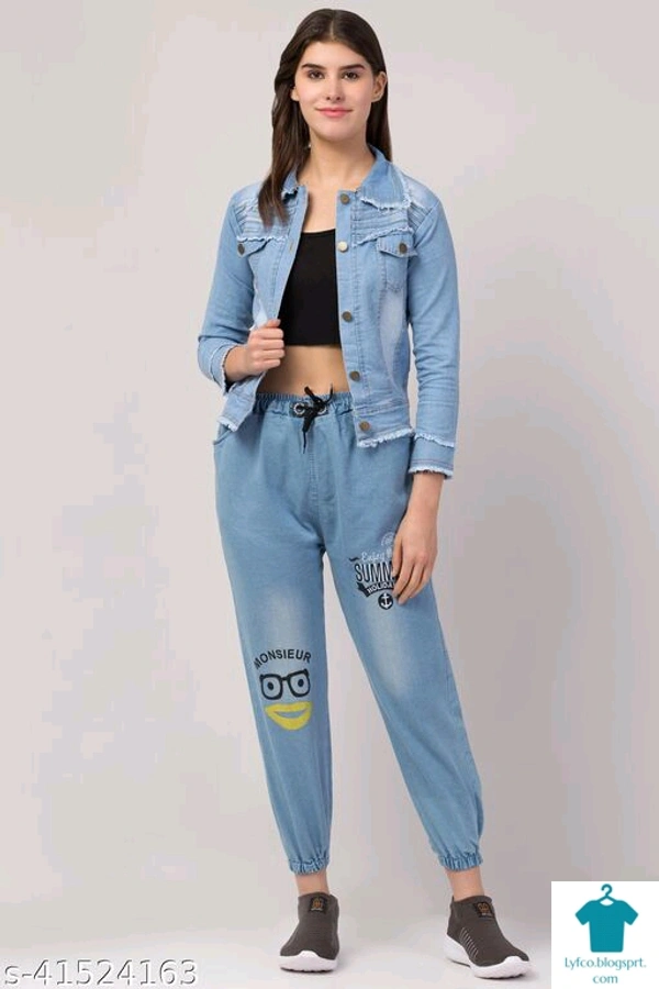 Product Name: *Denim Set Jacket and Jeans pant*Top Fabric: DenimBottom Fabric: DenimSleeve Length: Long SleevesMultipack: 1 - XL