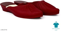 Product Name: *Elite Women Bellies & Ballerinas*Material: SuedeSole Material: TprPattern: SolidFastening & Back Detail: Open BackMultipack: 1 - colour- Dark red