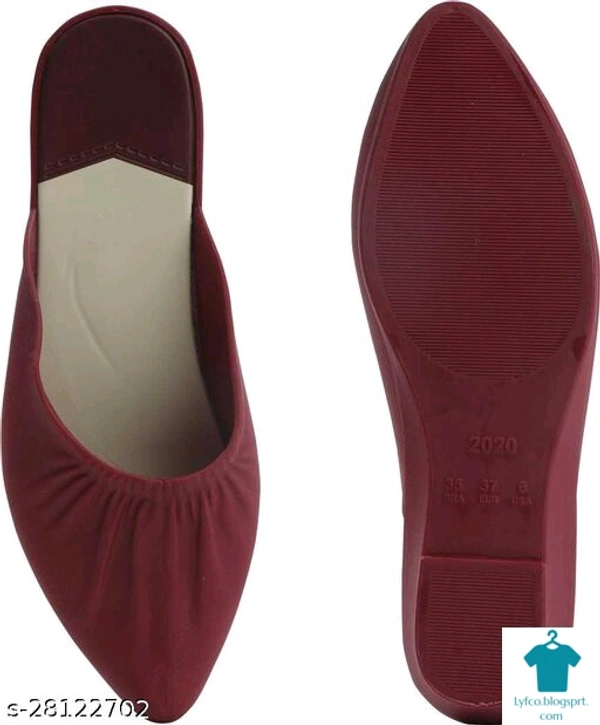 Product Name: *Elite Women Bellies & Ballerinas*Material: SuedeSole Material: TprPattern: SolidFastening & Back Detail: Open BackMultipack: 1 - colour- Dark red