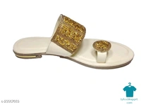 Product Name: *Stylish Women's Gold Flats*Material: Mesh - IND-5