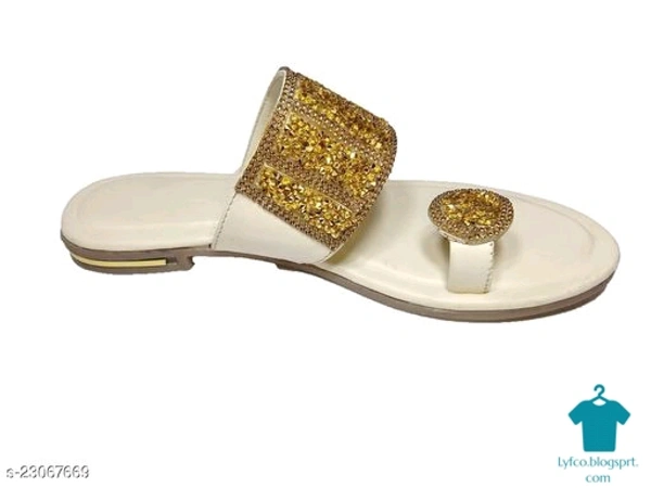 Product Name: *Stylish Women's Gold Flats*Material: Mesh - IND-5