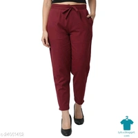 Product Name: *Urbane Fashionista Women Women Trousers *Fabric: Cotton BlendPattern: SolidMultipack: 1 - 32