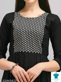 Product Name: *Fancy Designer Women Dresses*Fabric: RayonSleeve Length: Three-Quarter SleevesPattern: EmbroideredMultipack: 1 - XXL