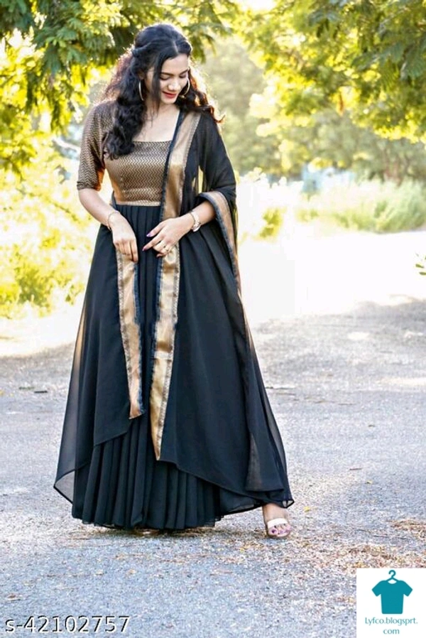 Product Name: *Fancy Sensational Women Gowns*Fabric: GeorgetteSleeve Length: Short SleevesMultipack: 2 - XXL