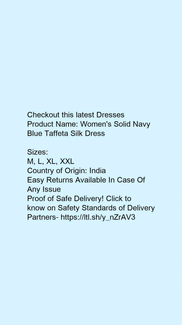 Product Name: *Women's Solid Purple Taffeta Silk Dress* - XXL