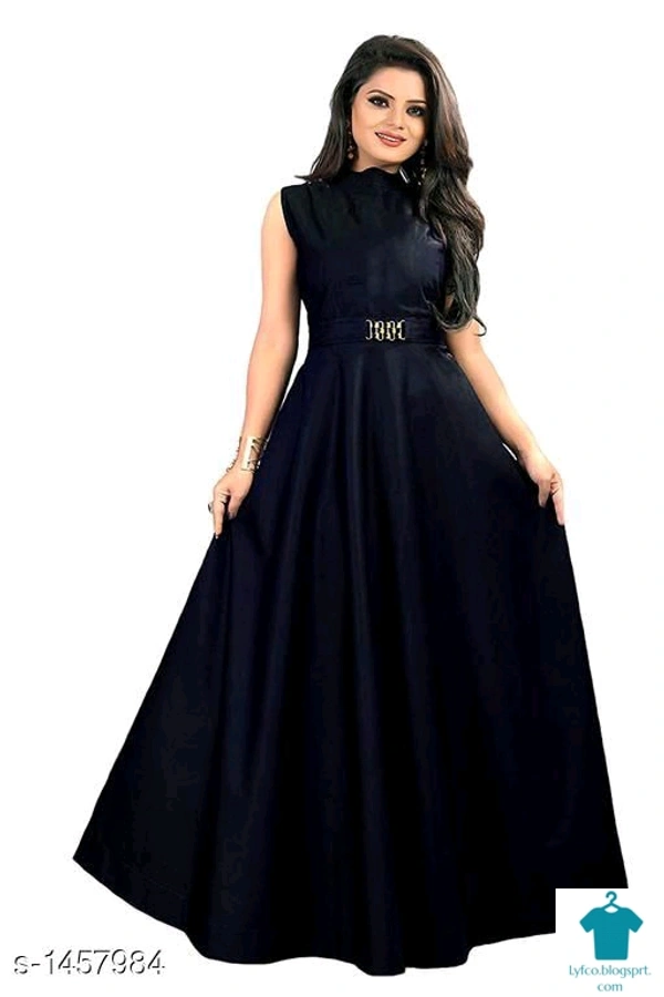 Product Name: *Women's Solid Purple Taffeta Silk Dress* - XXL